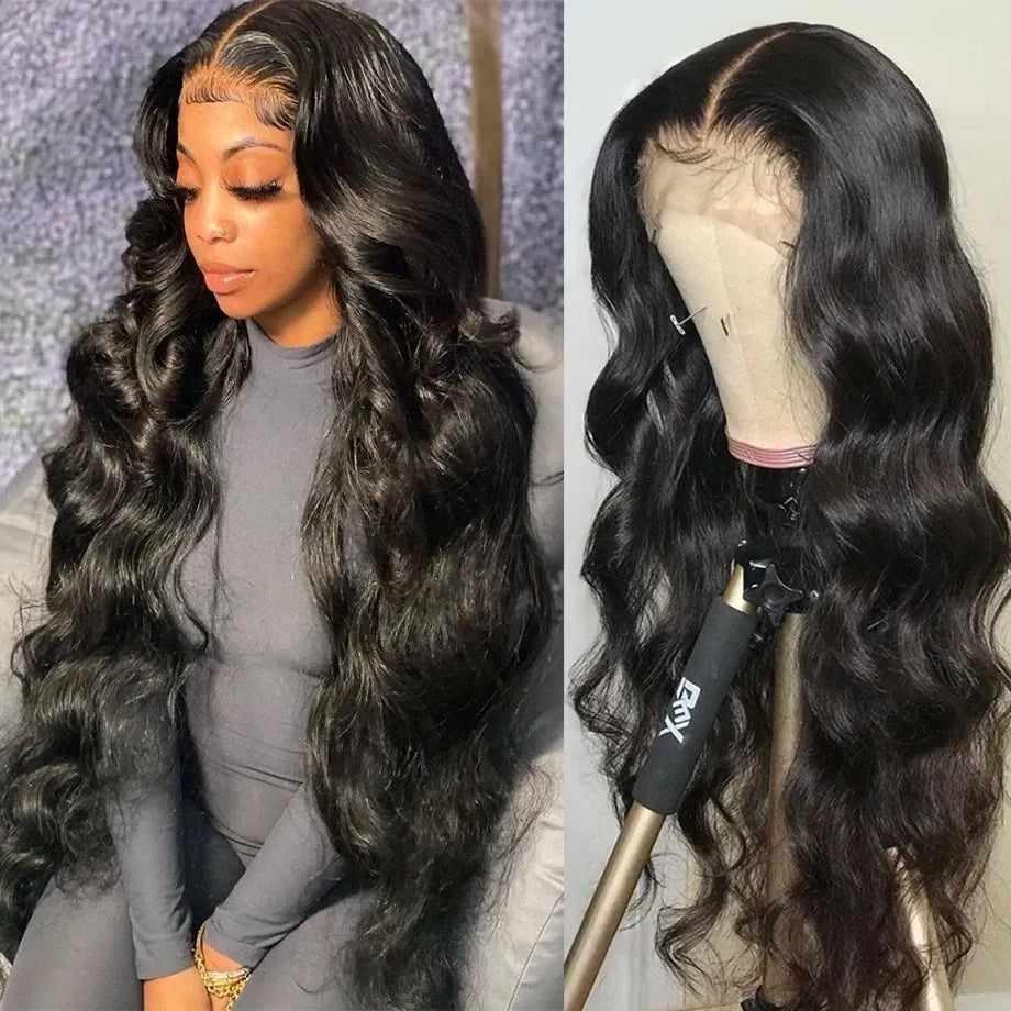 HD Transparent 13X4 13X6 Body Wave Lace Front Wig Pre Plucked 360 Lace Frontal Wig Human Hair Wigs for Women 4X4 Closure Wig