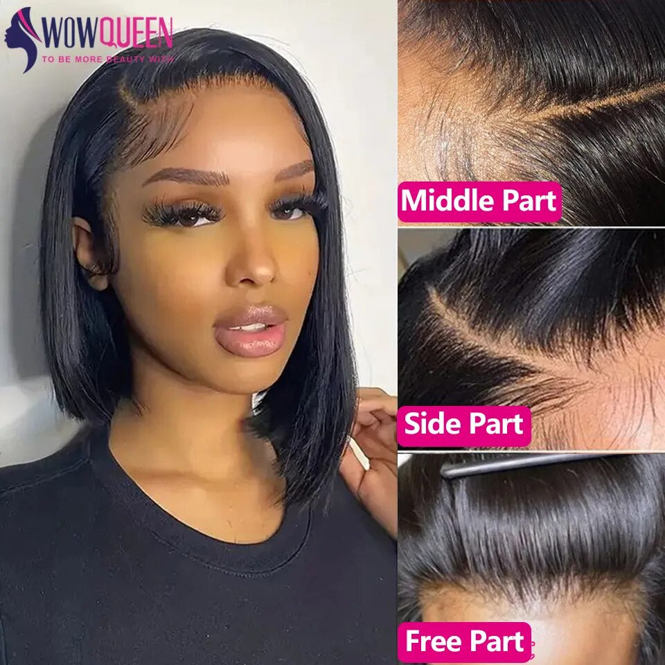 Wear and Go Bob Wig Straight Short Bob Hair Wig Human Hair Glueless Wig Human Hair Ready to Wear Pre Cut Lace 4X4 Closure Wig