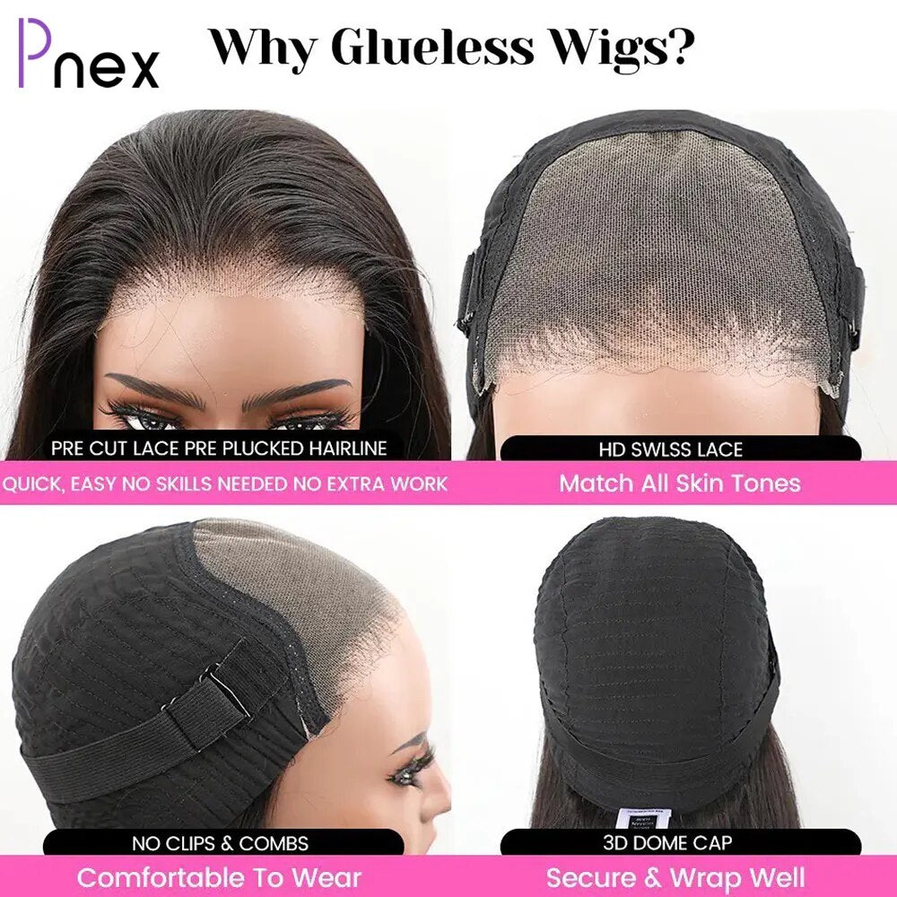 Glueless Wig Human Hair Ready to Wear Preplucked Bob Straight Human Hair Wigs 5X5 Hd Lace Closure Pre Cut 13X4 Lace Front Wigs